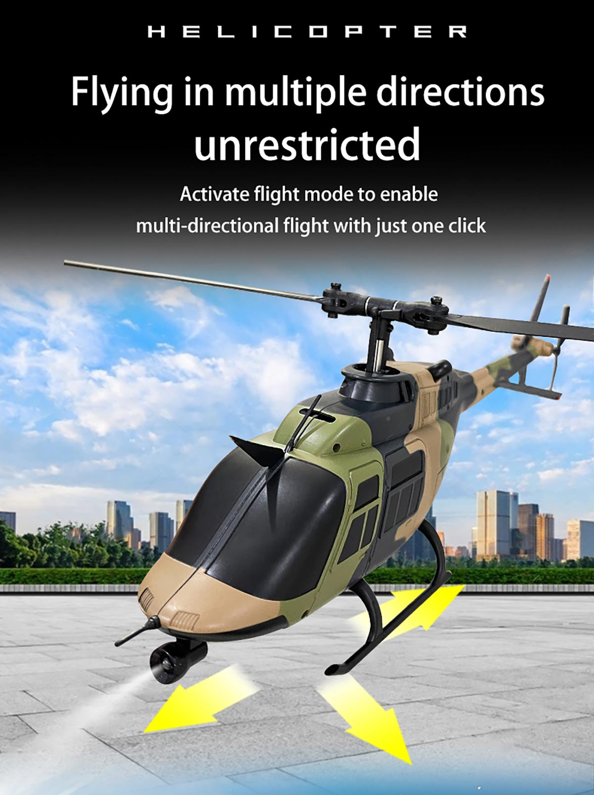 C138 1/33 Scale BELL 206 Flybarless RC Helicopter with Optical Flow Positioning and 6-Channel Control RC Airplane Diyengmod