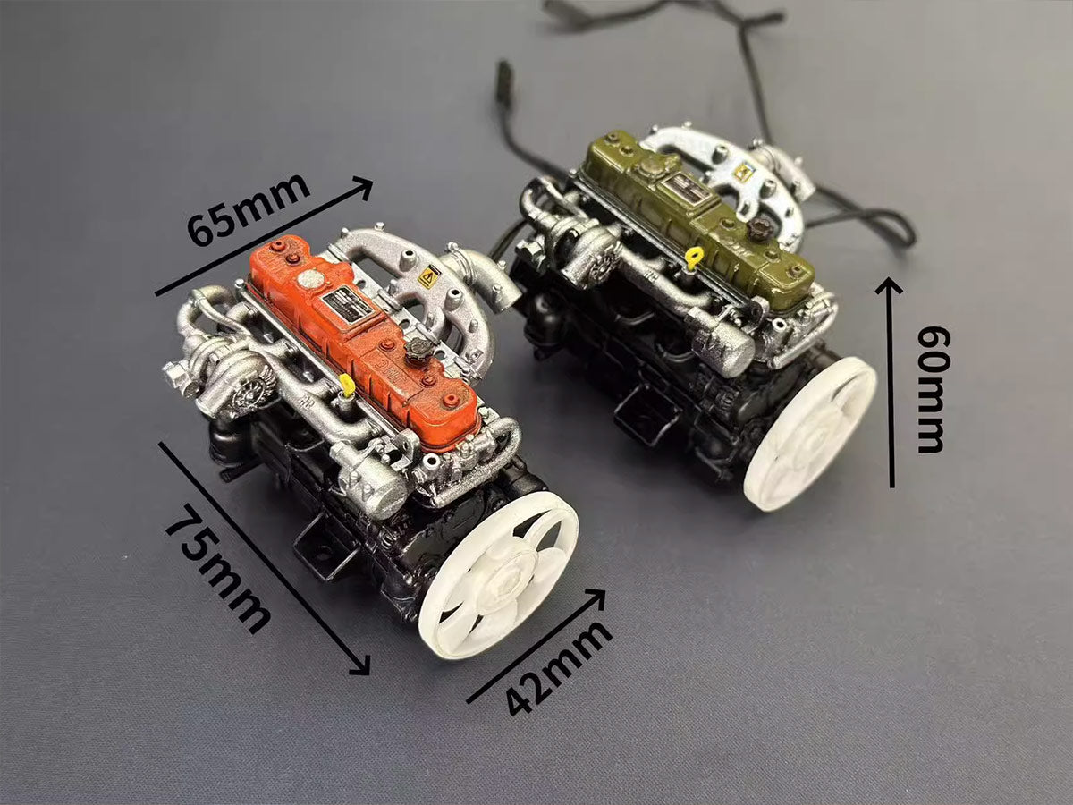 1/10 Scale Artisan Vintage Diesel Engine Model for RC Crawlers - Inline Four-Cylinder Functional Resin Edition Engine Model Diyengmod