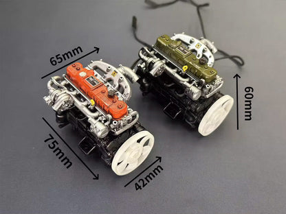 1/10 Scale Artisan Vintage Diesel Engine Model for RC Crawlers - Inline Four-Cylinder Functional Resin Edition Engine Model Diyengmod