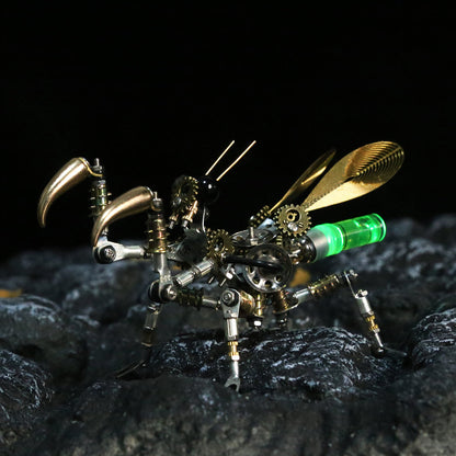 DIY 3D Metal Mantis Model Kit with Glow-in-the-Dark Features and Night Light - 300+ Pieces 3D Puzzle Model Kit Diyengmod