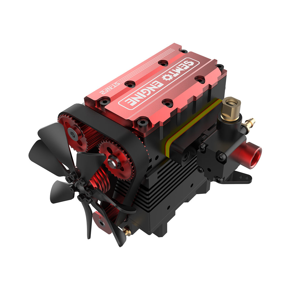 SEMTO ST-NF2 7cc SOHC Inline 2-Cylinder 4-Stroke Air-Cooled Nitro Engine Model Kit - Assemble Your Own Functional Engine RC Engine Diyengmod