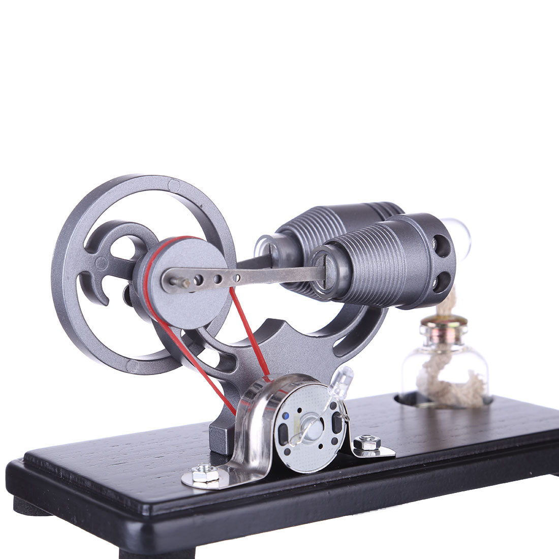 ENJOMOR Vintage γ-Shape Stirling Engine Kit with LED Illumination - Educational DIY STEM Toy Stirling Engine Diyengmod