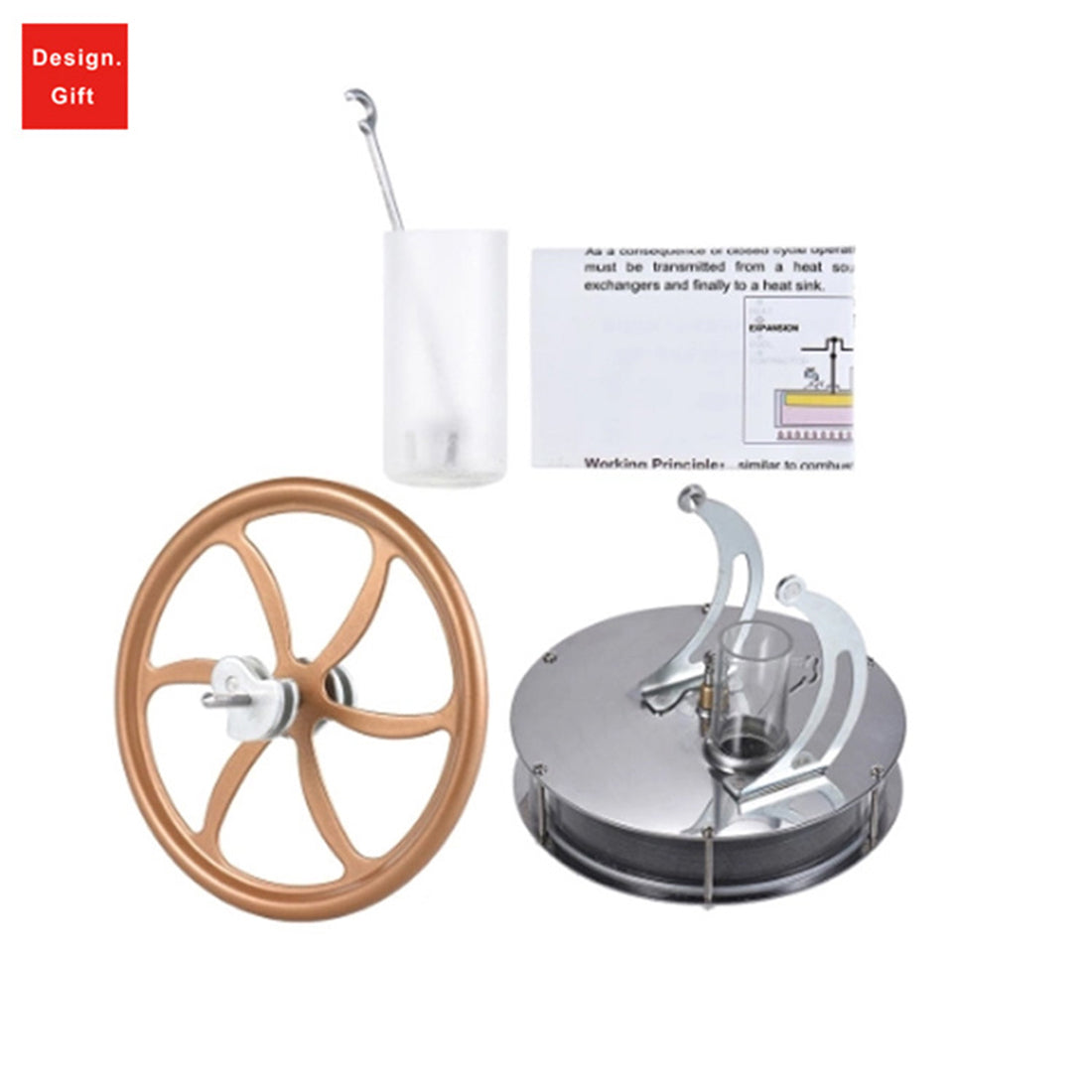 Educational LTD Low Temperature Stirling Engine Model with Flywheel for Experimental Learning and Play Stirling Engine Diyengmod