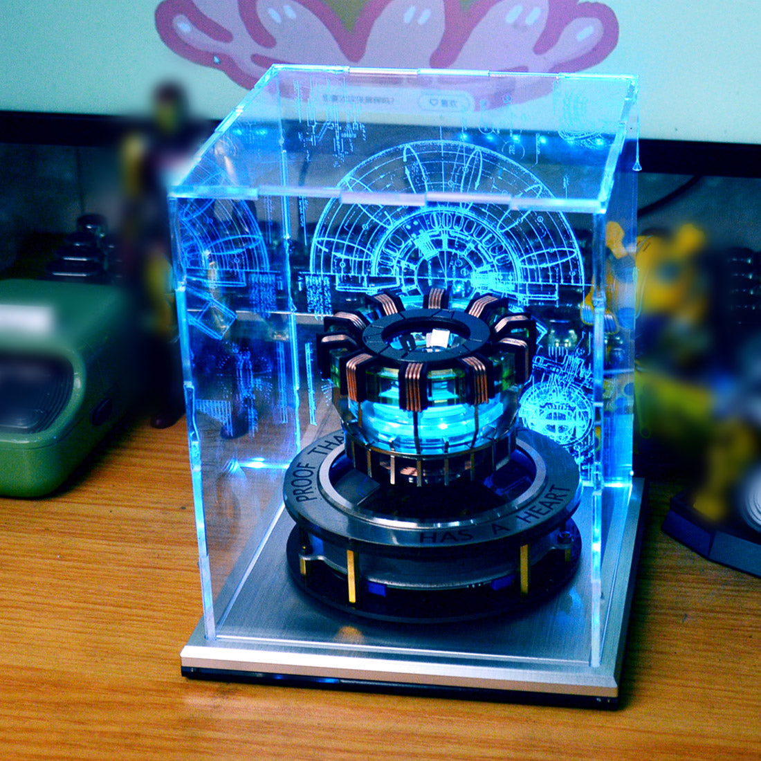 Magnetic Levitation MK1 Arc Reactor LED Desk Ornament - Floating & Rotating Tech Display Experiment Model Diyengmod