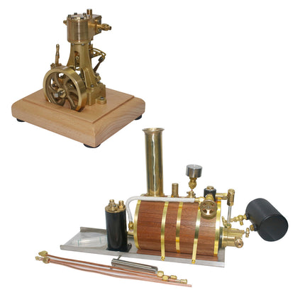 1.85CC Retro Vertical Single-Cylinder Double-Acting Steam Engine Kit with 200ml Boiler - A DIY Engineering Masterpiece Steam Engine Diyengmod