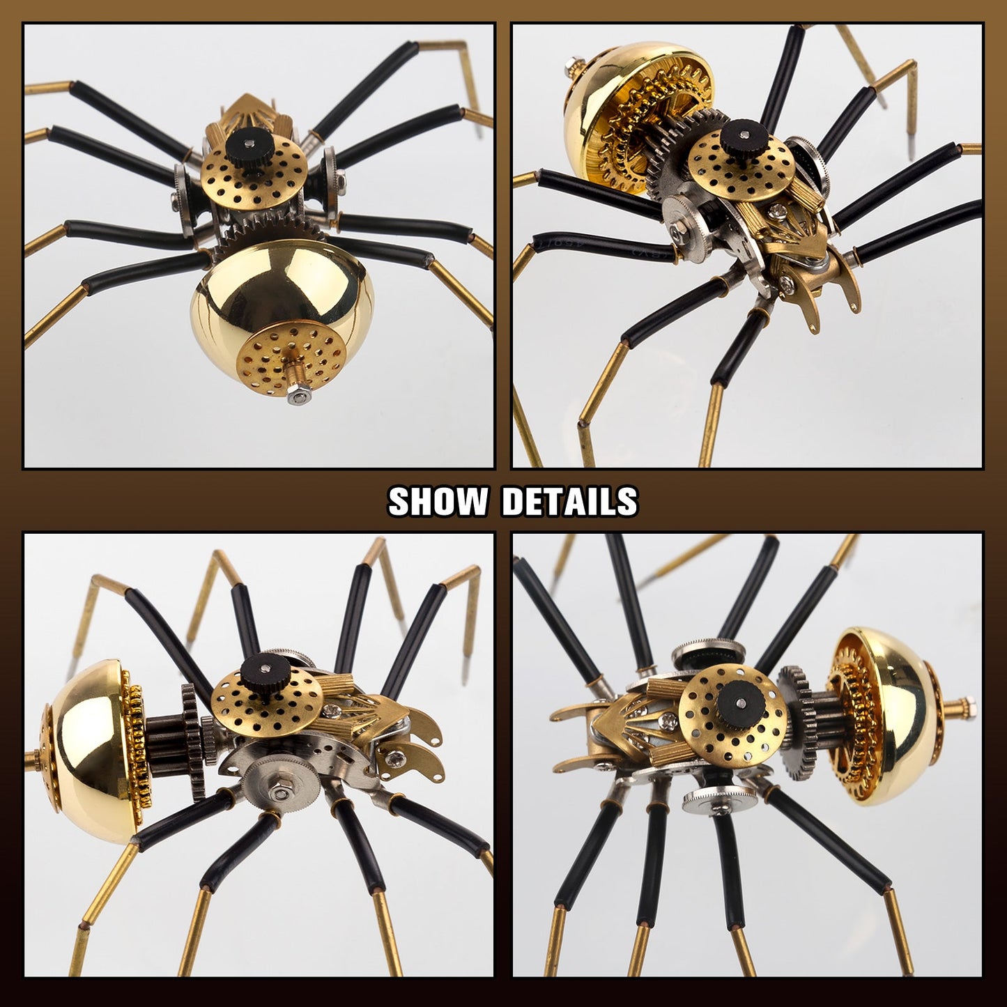 80-Piece Steampunk Spider Metal Model Kit for Creative Home Decor 3D Puzzle Model Kit Diyengmod