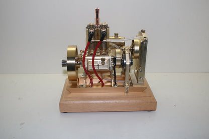 H74 Vintage 5CC Dual-Cylinder 4-Stroke Water-Cooled Gasoline Engine Model - DIY Mechanical Craft Engine Model Diyengmod