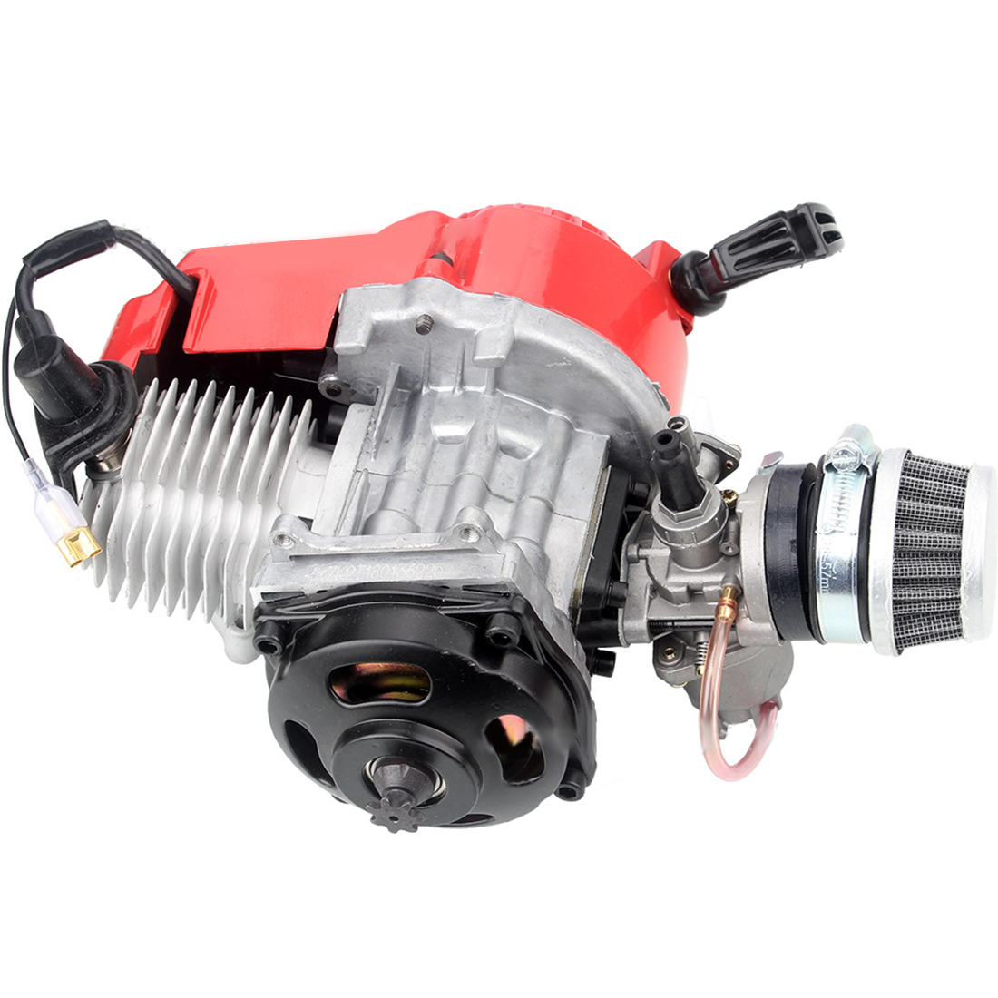 47CC Mini 2-Stroke Gasoline Engine for Beach Motorcycle and Bicycle Modifications (RTR Version - Red) RC Engine Diyengmod