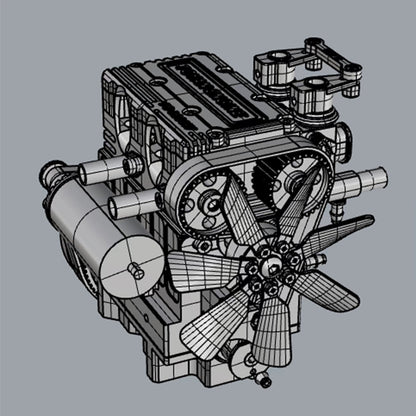 TOYAN FS-L200AC 7cc Inline Dual-Cylinder 4-Stroke Nitro Engine Assembly Kit - Create Your Own Functional Engine Toyan Engine Diyengmod