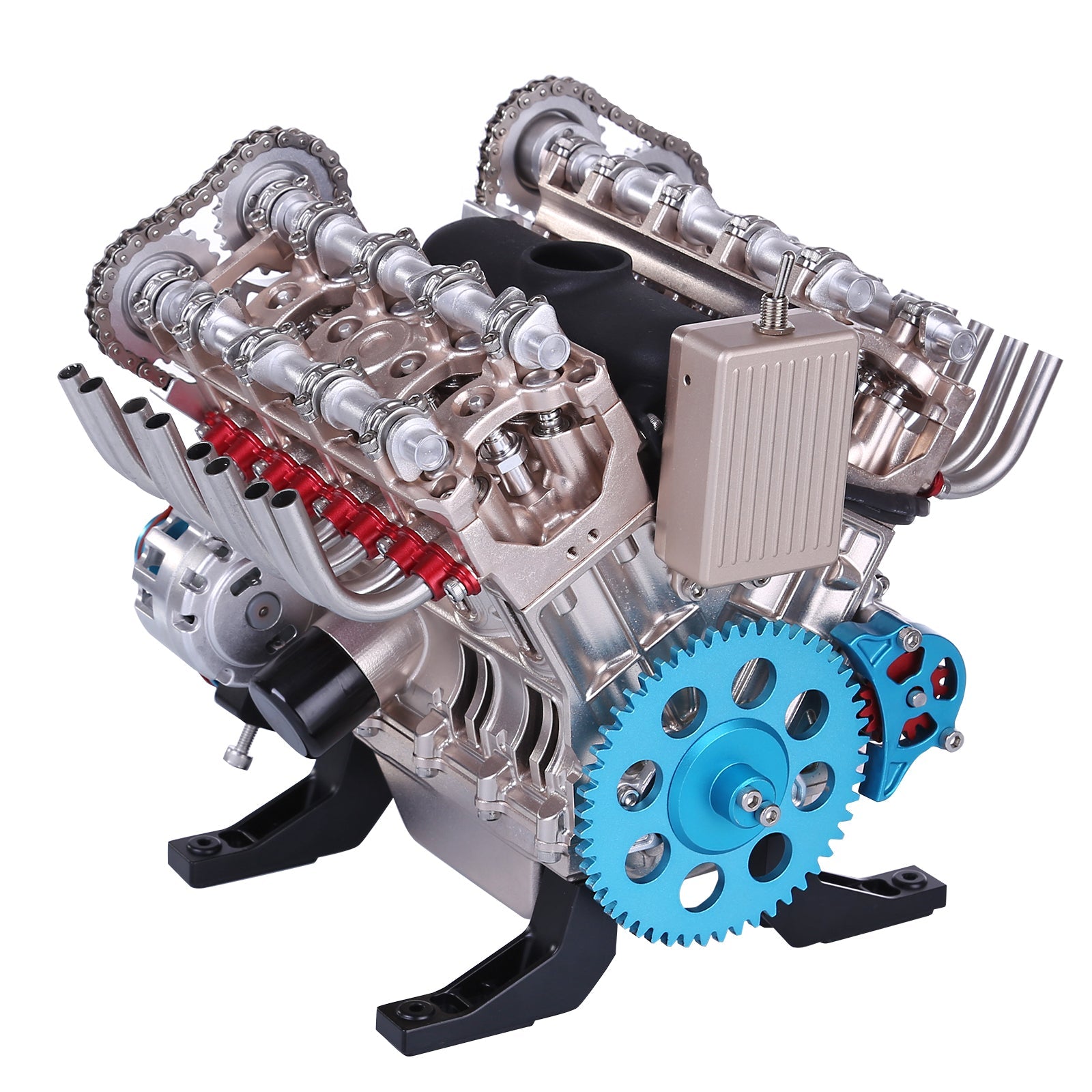 Build Your Own Working V8 Engine Model Kit - TECHING 1:3 Scale Metal V8 Engine Assembly with 500+ Parts DIY Engine Diyengmod