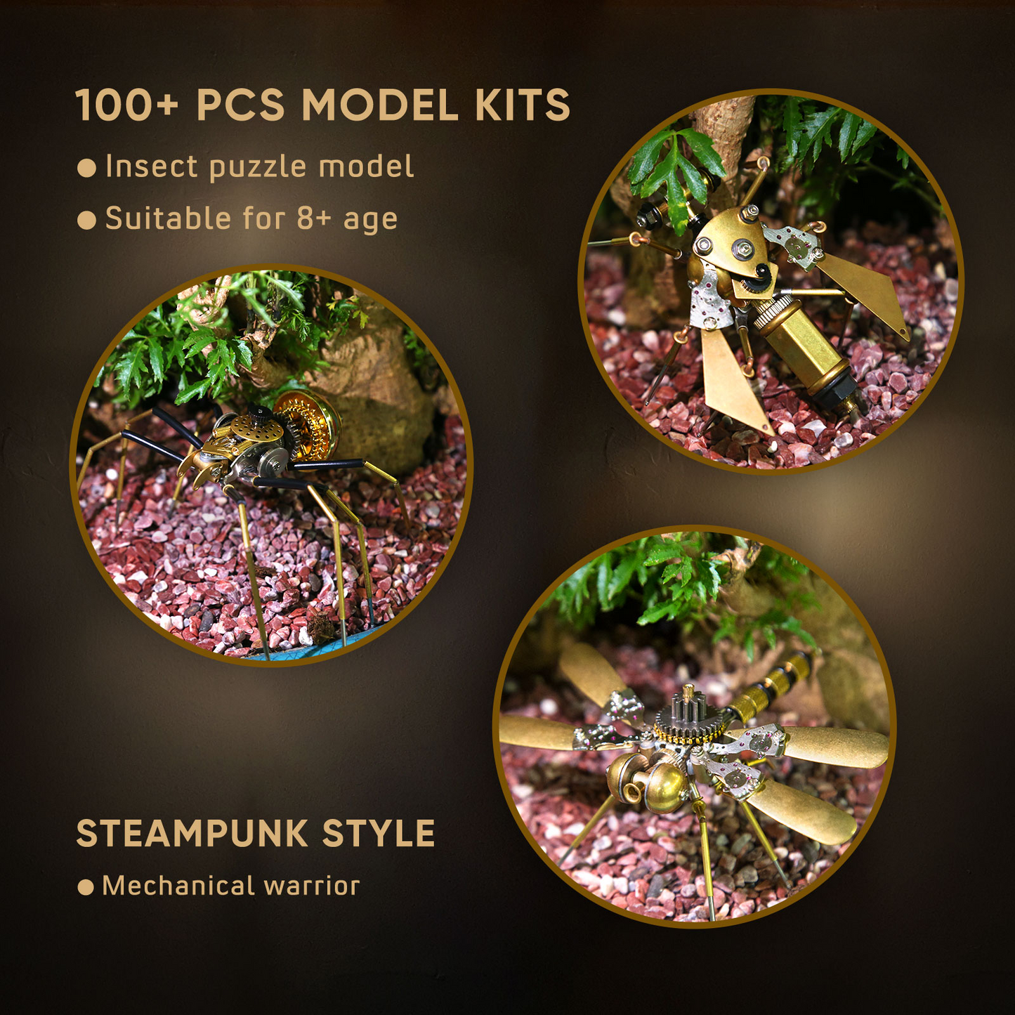 Steampunk 3D Metal Insect Puzzle Kit - DIY Mechanical Assembly Model for Creative Gifting - 650+ Pieces Advent Calendar Challenge 3D Puzzle Model Kit Diyengmod