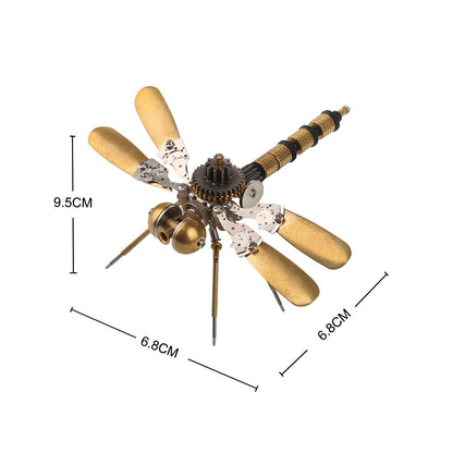 Steampunk Dragonfly 3D Metal Puzzle Kit - 80 Piece Mechanical Craft for Home Decoration 3D Puzzle Model Kit Diyengmod