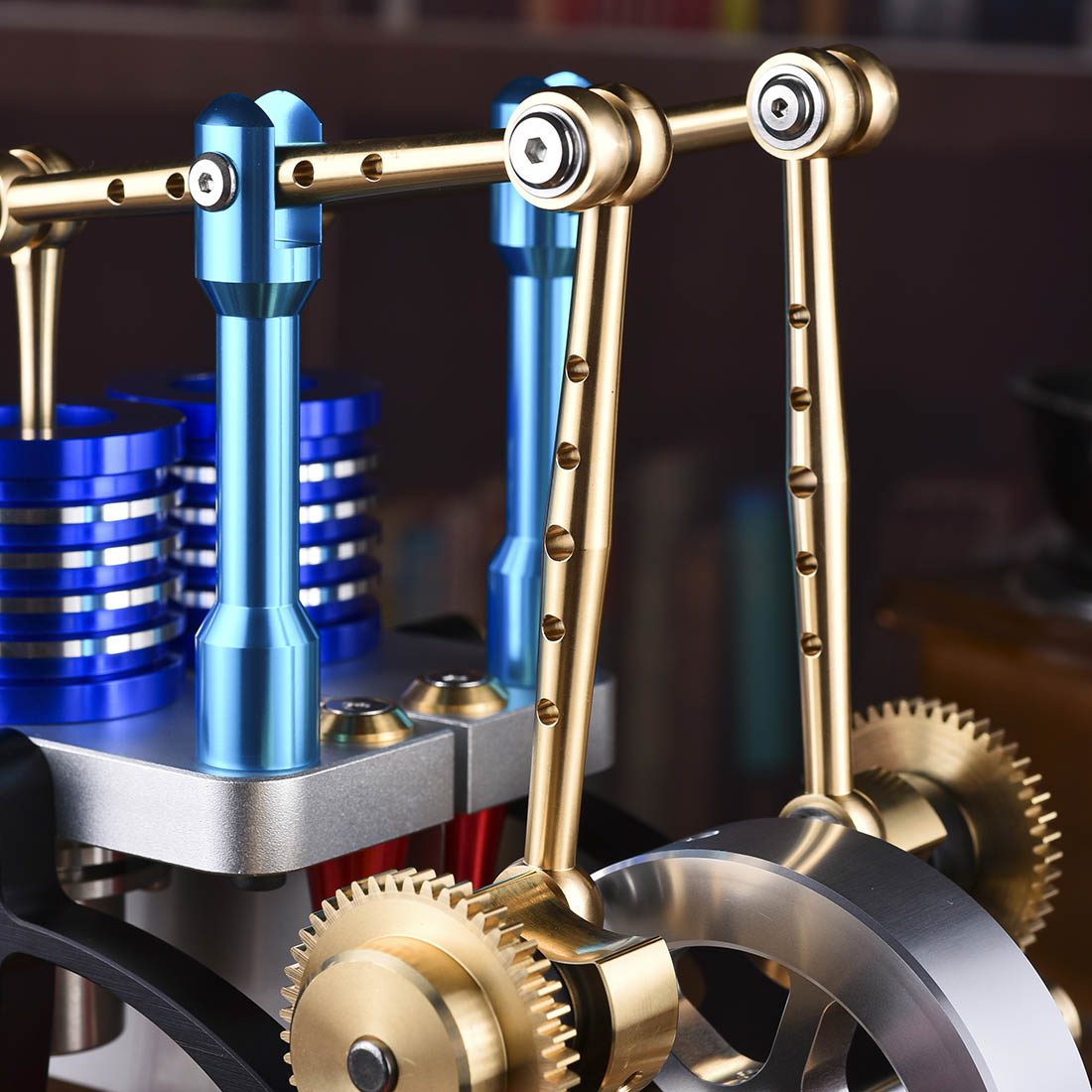 ENJOMOR Advanced Alpha Dual Cylinder Hot Air Stirling Engine Model Stirling Engine Diyengmod