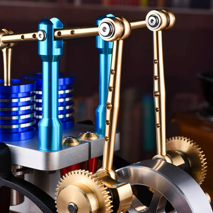 ENJOMOR Advanced Alpha Dual Cylinder Hot Air Stirling Engine Model Stirling Engine Diyengmod