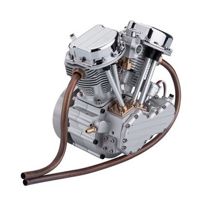 CISON FG-9VT 9cc V-Twin Gasoline Engine with Enhanced Kick Starter Kit and Base - DIY Engineering Modification Engine Models Diyengmod