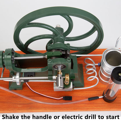 Vintage Inspired Horizontal Hot-Bulb Steam Engine Model with Water Cooling System - DiyEngMod