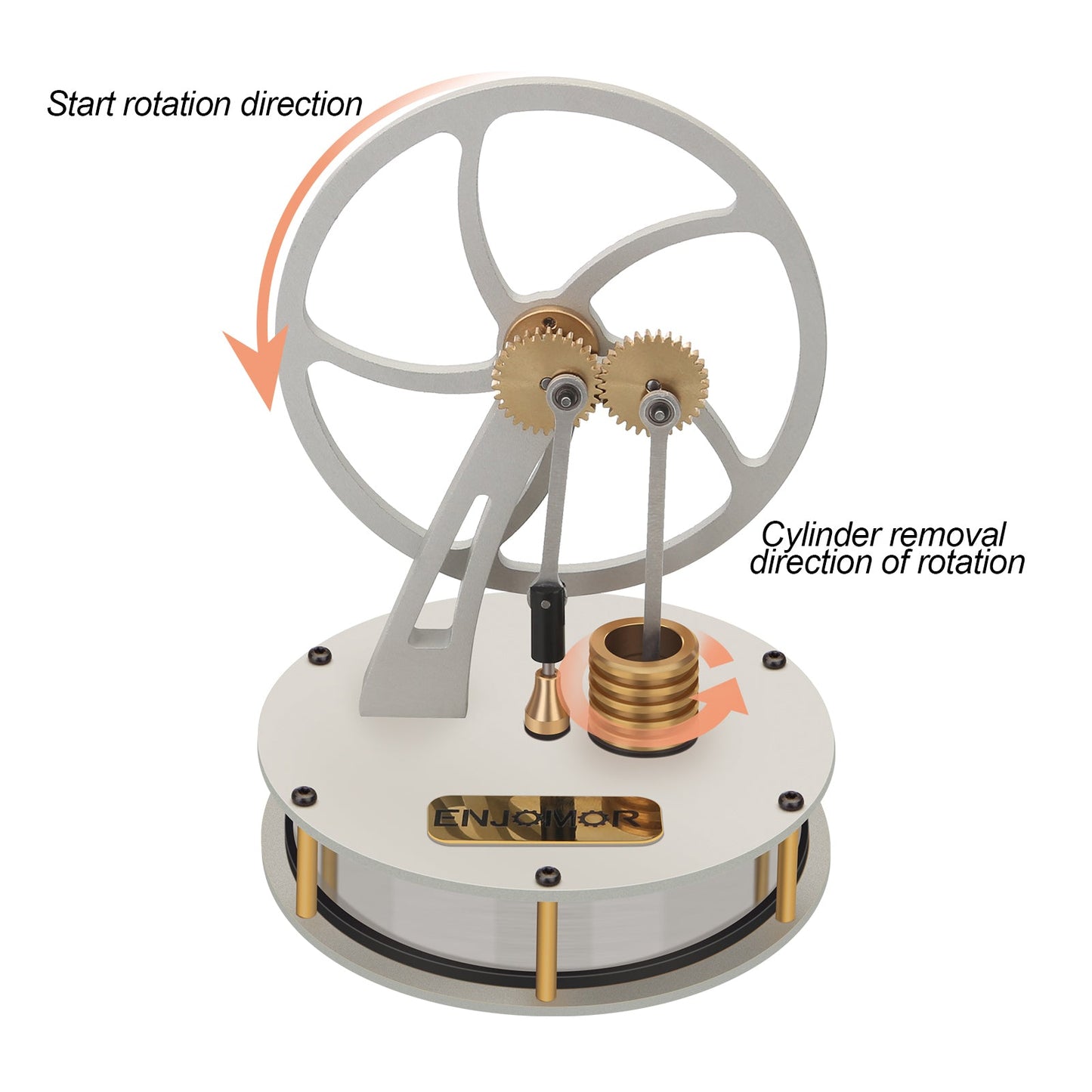 ENJOMOR Low-Temperature Stirling Engine Model - Metal Coffee Engine with Gear Transmission for DIY Projects Steam Engine Diyengmod