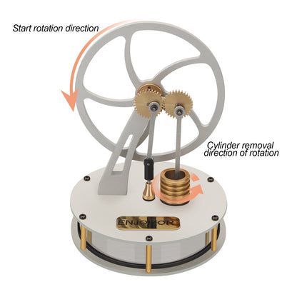 ENJOMOR Low-Temperature Stirling Engine Model - Metal Coffee Engine with Gear Transmission for DIY Projects Steam Engine Diyengmod