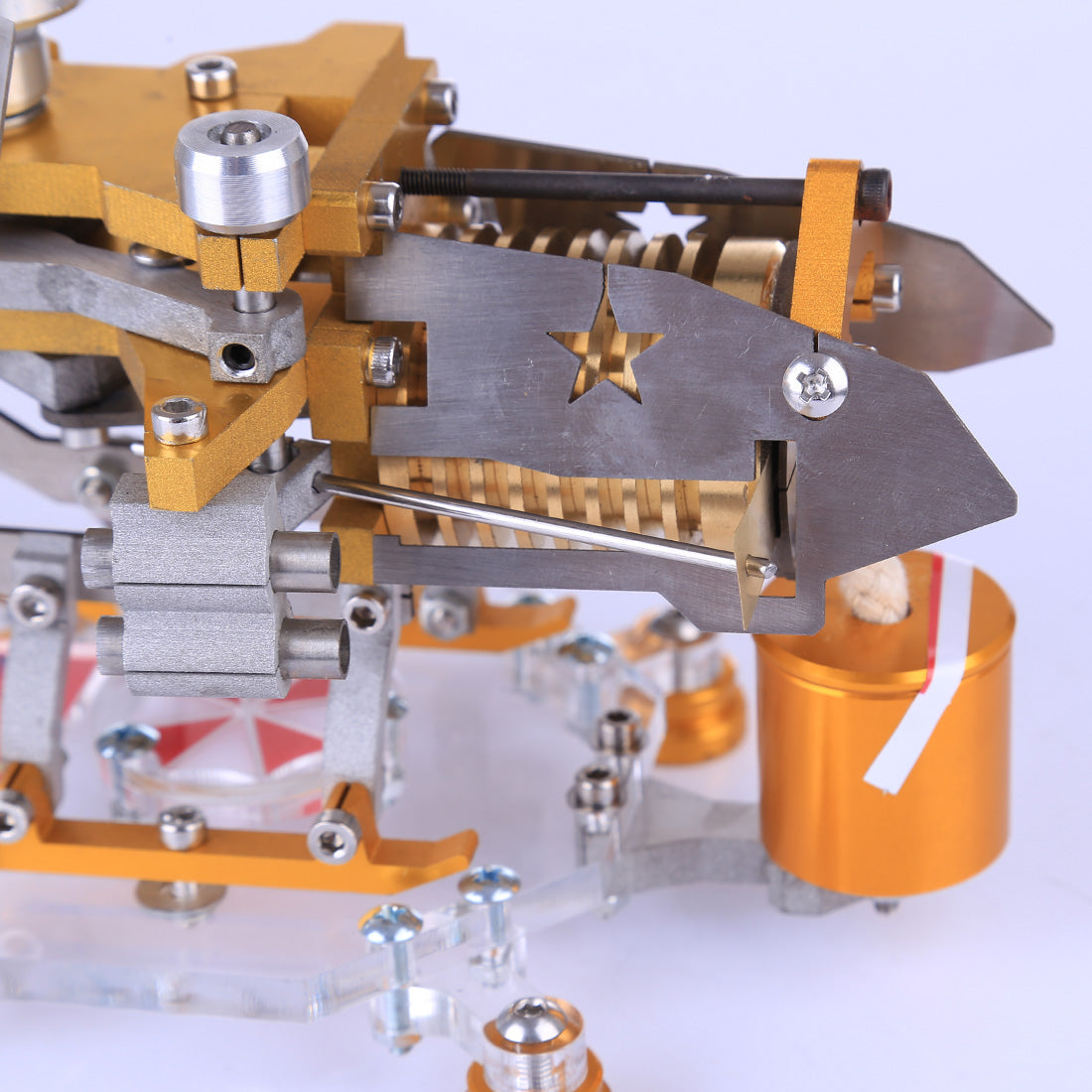 Helicopter-Themed Armored Stirling Engine Model Kit with Vacuum Mechanism Vacuum Engine Diyengmod