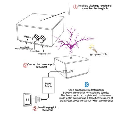 Vinyl Record-Shaped Bluetooth Tesla Coil Speaker with Adjustable Lightning Arc and Dual Music Mode Engine Models Diyengmod