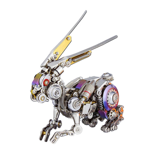 Punk-Inspired 3D Mechanical Rabbit Model Kit - 500-Piece DIY Metal Puzzle 3D Puzzle Model Kit Diyengmod Multicolored