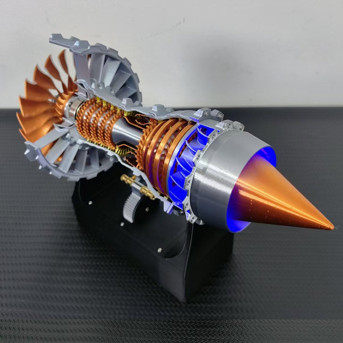 SKYMECHMAN TR900 LED-Illuminated Functional Turbofan Engine Model Kit Aero Engine Diyengmod Rechargeable