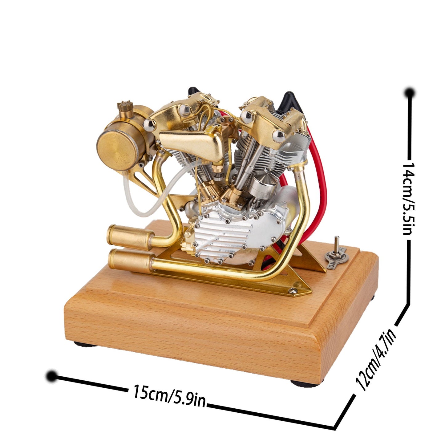 Mini V2 4.2CC OHV V-Twin Gasoline Engine Model - Retro Motorcycle Double-Cylinder Internal Combustion Engine Engine Models Diyengmod