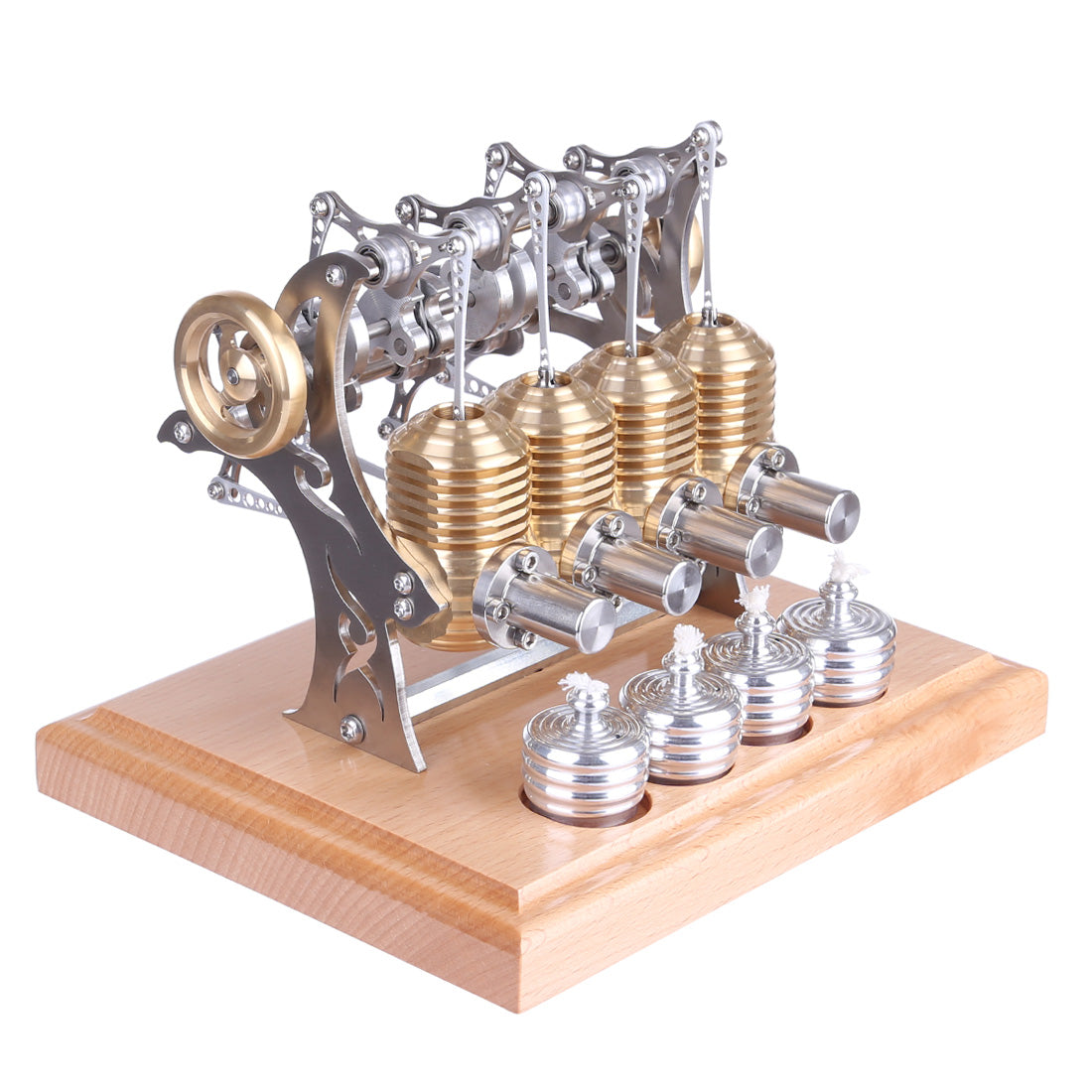 Precision Assembled All-Metal Four-Cylinder Stirling Engine Model Stirling Engine Diyengmod