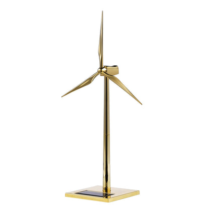 Golden 3D Metal Solar-Powered Windmill Assembly Model - DIY Engineering Decoration 3D Puzzle Model Kit Diyengmod