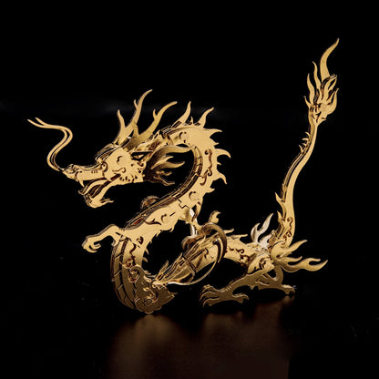 Golden Chinese Dragon DIY Metal Model Kit: 100+ Pieces for Creative Enthusiasts 3D Puzzle Model Kit Diyengmod