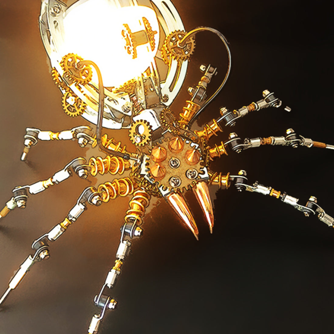 Mechanical Spider Assembly Set with Lamp - 512PCS Metal DIY Kit DIY Engine Diyengmod