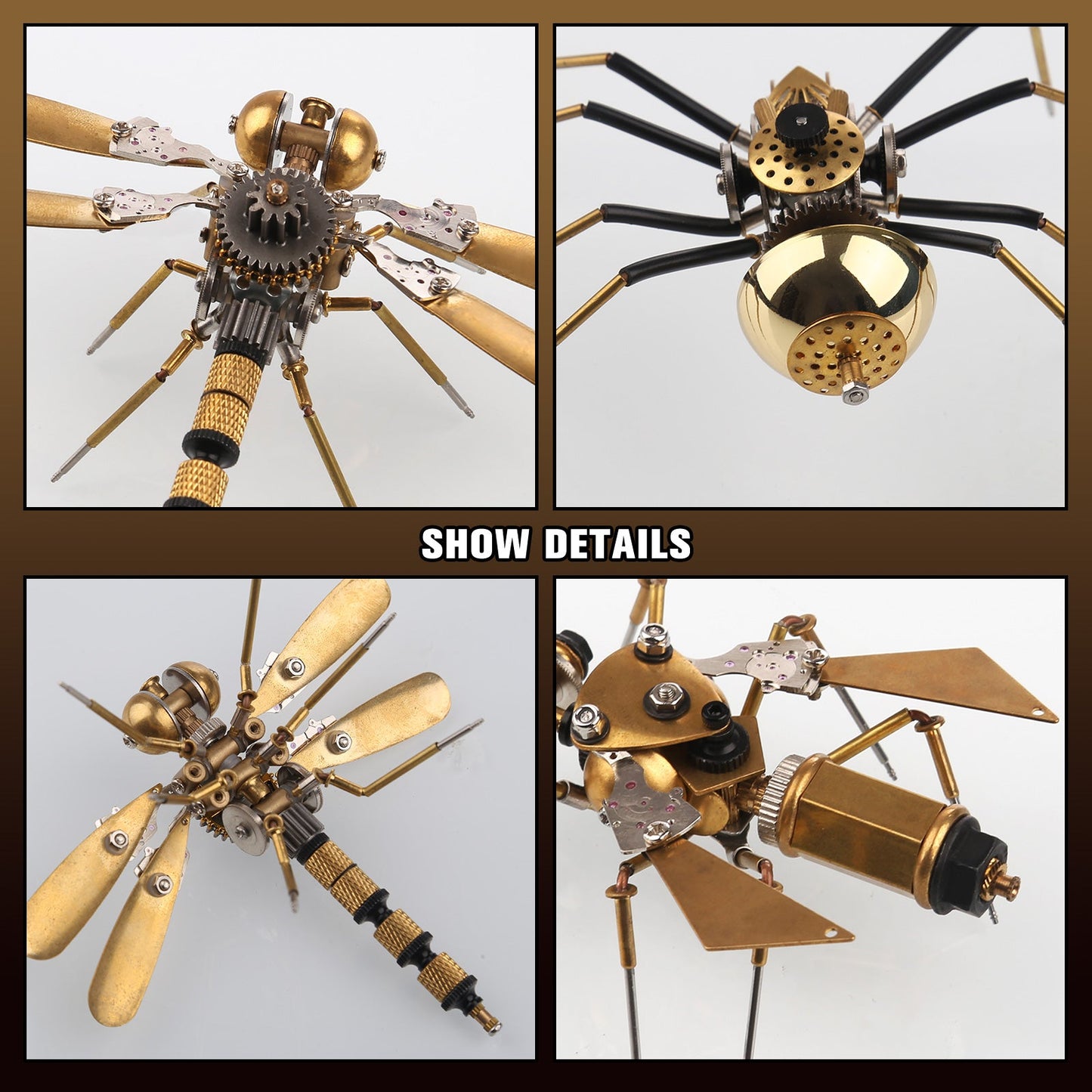 Steampunk Insect Miniature Metal Craft Set - 500+ Piece DIY Puzzle Collection 3D Puzzle Model Kit Diyengmod