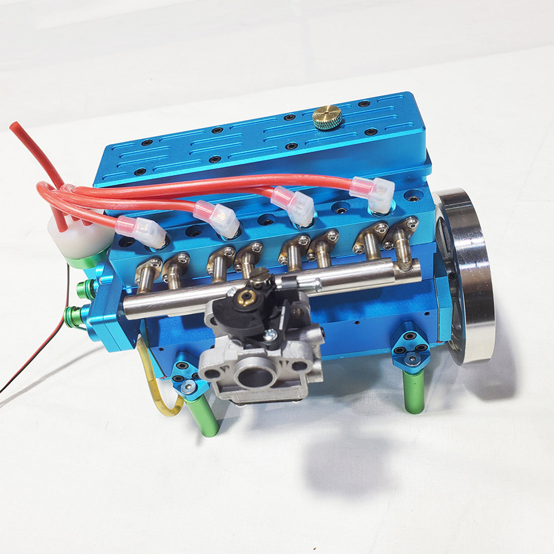 32cc Four-Cylinder Water Cooled Gasoline Engine for 1:5 RC Vehicles - DIY Engineering Model - Blue Engine Models Diyengmod