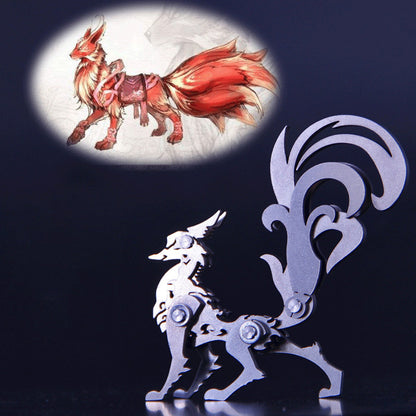 Nine-tailed Fox 3D Metal Puzzle Kit - Create Your Own Advent Calendar - Unique Holiday Gift 3D Puzzle Model Kit Diyengmod