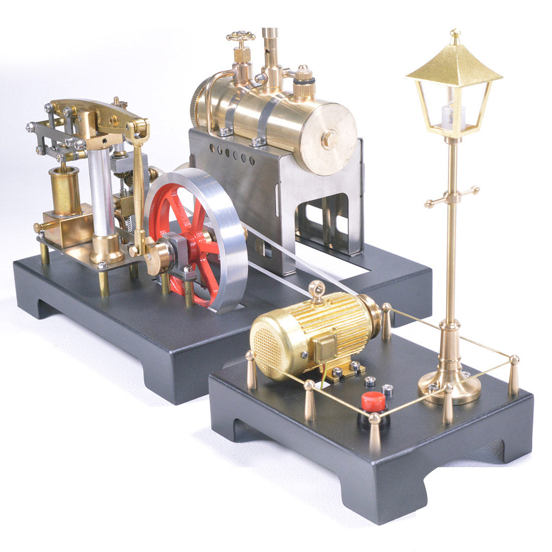 Vintage Inspired Full Metal Beam Steam Engine Model Kit with Horizontal Boiler and Centrifugal Regulator Flyball Steam Engine Diyengmod All Sets