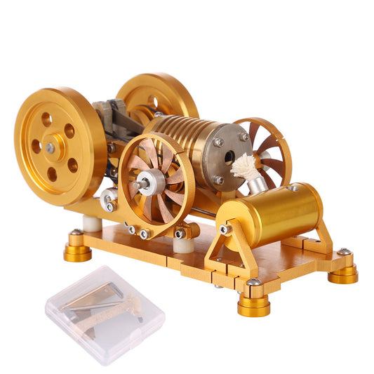 Brass Cylinder Vacuum Stirling Engine Model with CNC Aluminum Frame - DIY Flame Eater Toy Stirling Engine Diyengmod