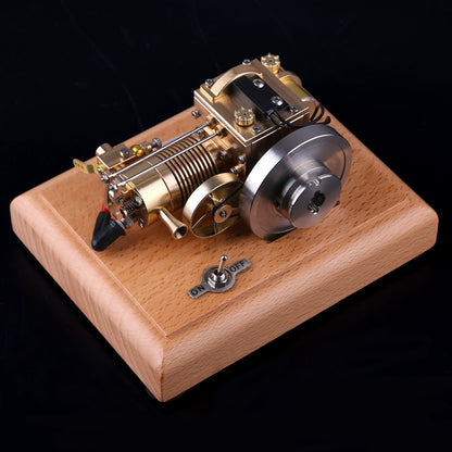 Mini 1.6cc Horizontal Air-Cooled 4-Stroke Gasoline Engine Model with Wooden Base Engine Models Diyengmod