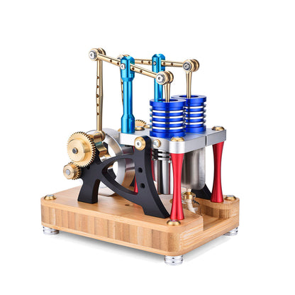 ENJOMOR Advanced Alpha Dual Cylinder Hot Air Stirling Engine Model Stirling Engine Diyengmod