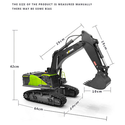 HUINA 1:14 Scale 22CH Remote Control Excavator Truck - 2.4G Engineering Model Toy RC Truck Diyengmod