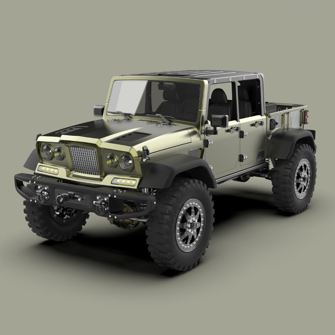 TWOLF TW-715 1:10 Scale V8 Engine Powered 4WD Off-Road Pickup Truck Crawler Kit RC Car Diyengmod