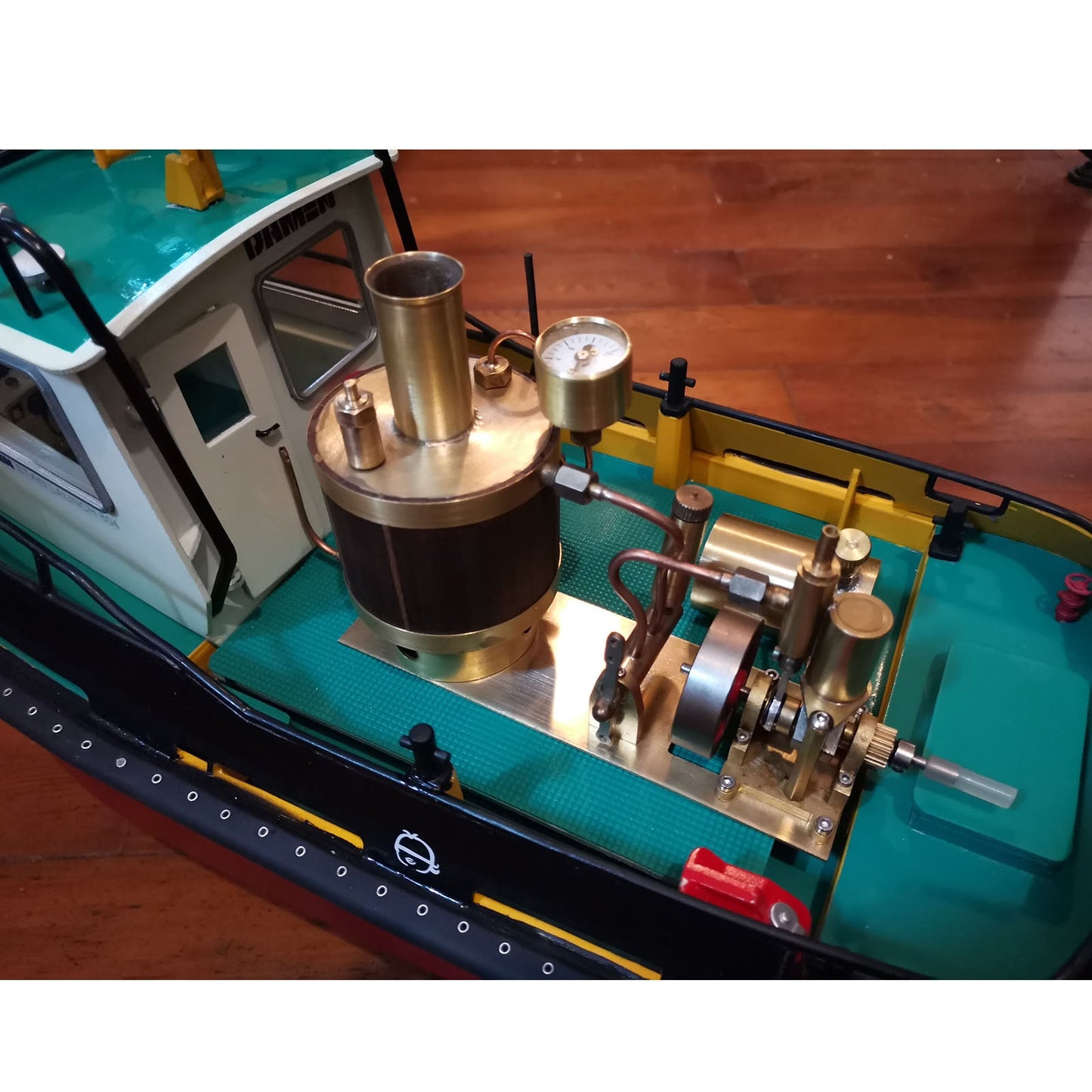 Compact Single-Cylinder Steam Engine Kit with Boiler for 50cm Model Ships Steam Engine Diyengmod