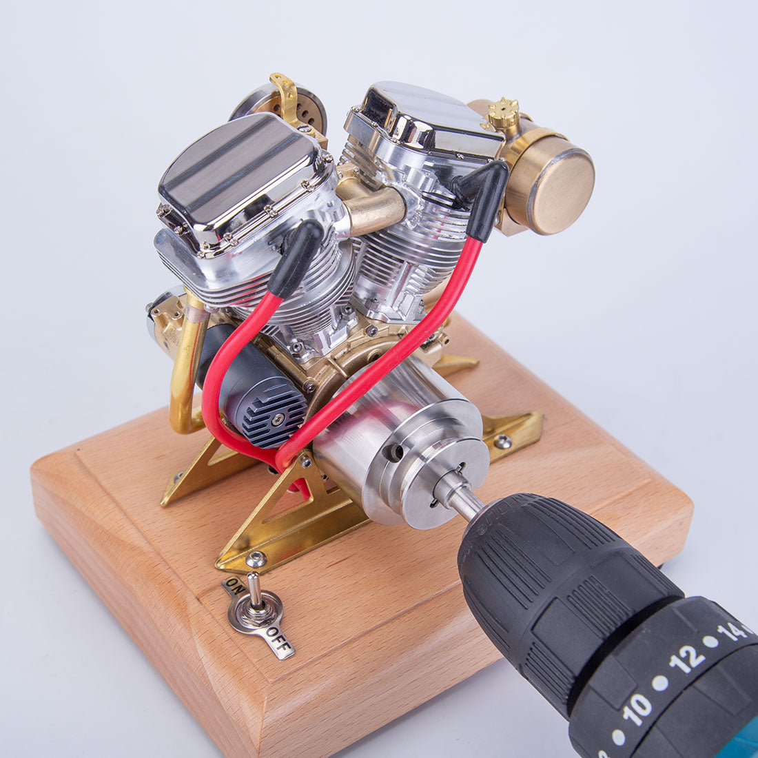 RETROL R30 Vintage Mini V2 Motorcycle Engine Model - 4.2CC OHV V-Twin Four-Stroke Gasoline Engine Engine Models Diyengmod