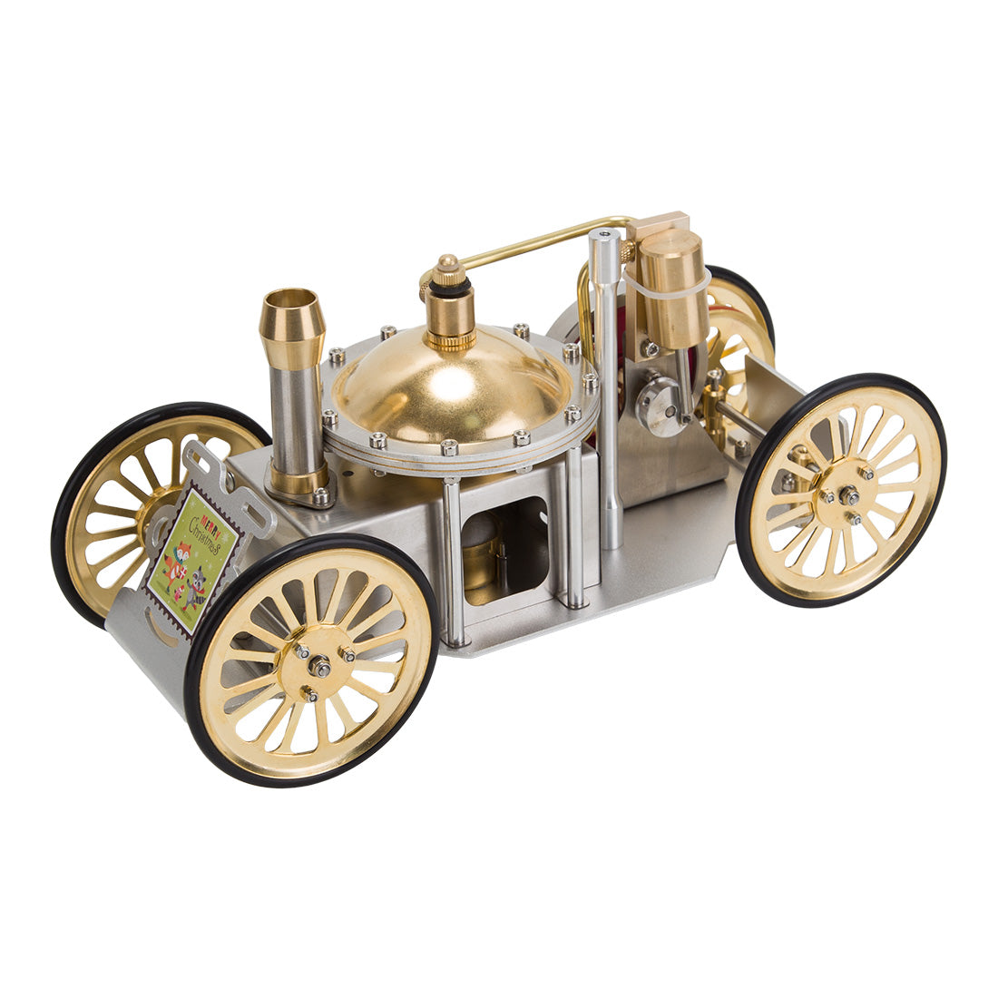 ENJOMOR Vintage Steam-Powered Automobile Model - Retro Educational STEM Toy for Christmas Gift Collection Engine Model Diyengmod