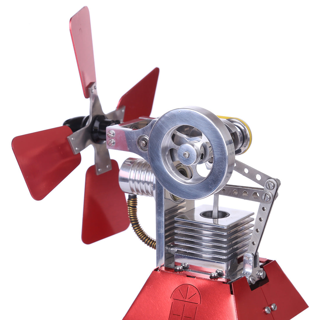 DIY Butane-Powered Stirling Engine Model with Unique Windmill Design Stirling Engine Diyengmod