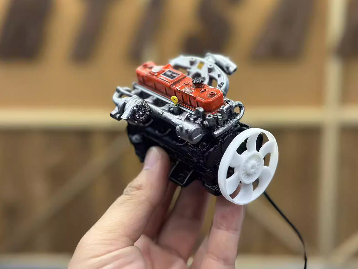 1/10 Scale Artisan Vintage Diesel Engine Model for RC Crawlers - Inline Four-Cylinder Functional Resin Edition Engine Model Diyengmod