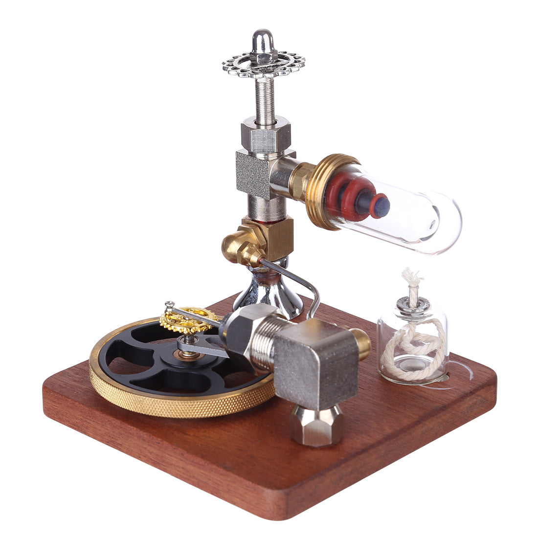 Adjustable Speed Stirling Engine Model with Horizontal Flywheel | Educational Science Kit Stirling Engine Diyengmod