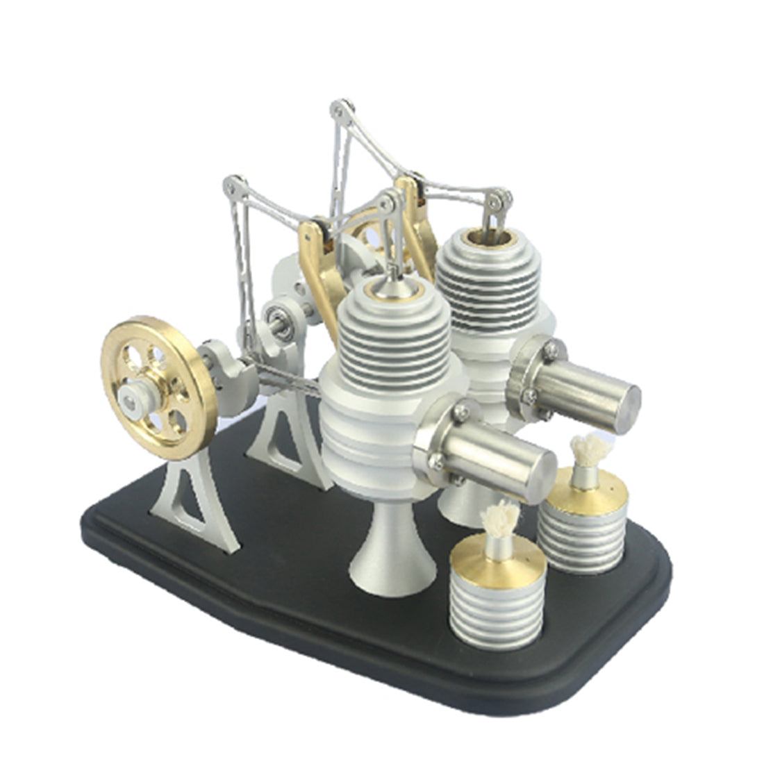 Metal Twin-Cylinder Stirling Engine Kit - Interactive Heat Engine Model for Science Enthusiasts Stirling Engine Diyengmod