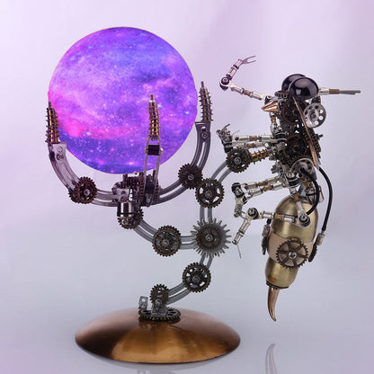 DIY 3D Steampunk Mechanical Wasp Puzzle Lamp with 16-Color Remote Control - 627PCS Home Decor Gift 3D Puzzle Model Kit Diyengmod