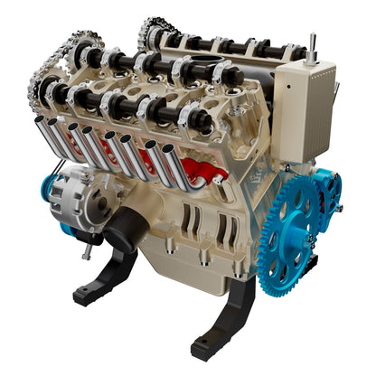 Build Your Own Working V8 Engine Model Kit - TECHING 1:3 Scale Metal V8 Engine Assembly with 500+ Parts DIY Engine Diyengmod