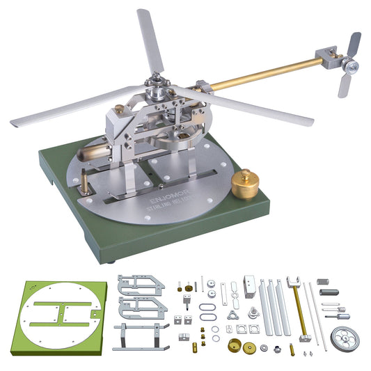 Gamma Stirling Helicopter Model Kit - DIY Educational Toy with Hot Air Engine Assembly Stirling Engine Vehicle Diyengmod